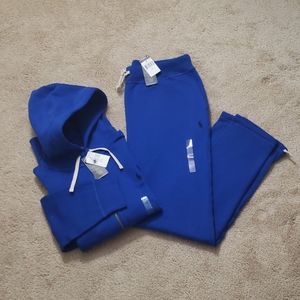 royal blue polo sweat suit